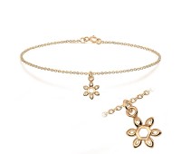 Rose Gold Plated Snowflake Silver Bracelet BRS-196-RO-GP